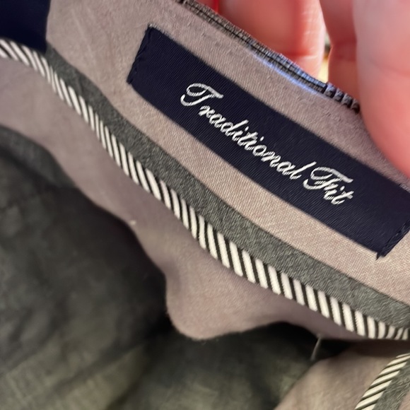 LANDS END 38 x 30 men’s wool stretch classic transitional fit pants with cuffs - Picture 8 of 15